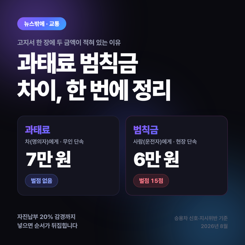 과태료 범칙금 차이, 벌점·보험료·미납까지 한 번에
