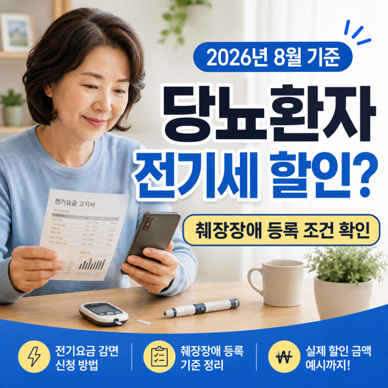 당뇨환자 전기세 할인받을 수 있을까? 췌장장애 등록 조건·신청방법