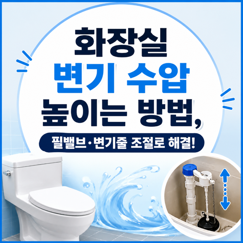 화장실 변기 수압 높이는 방법, 필밸브·변기줄 조절로 해결!