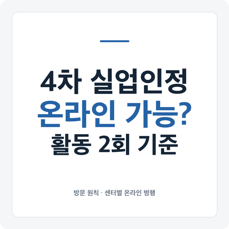 실업급여 4차 실업인정 온라인 가능할까? 센터 방문·구직활동 2회 기준