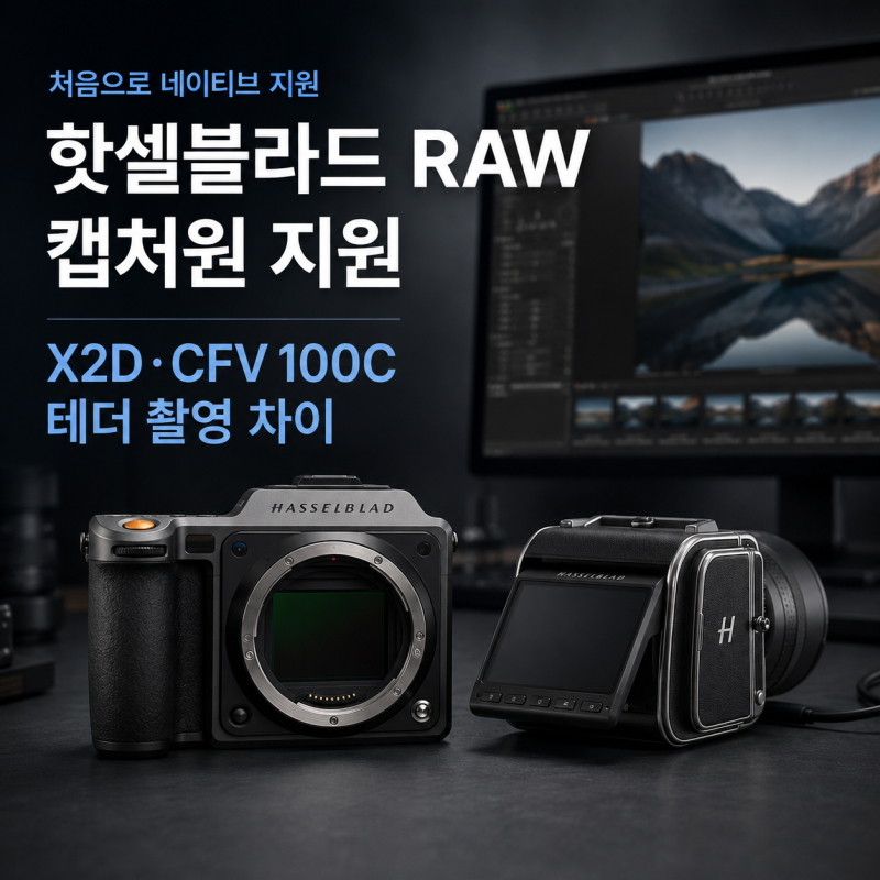 핫셀블라드 RAW 캡처원 지원｜X2D·CFV 100C 지원 기종과 테더 촬영 차이