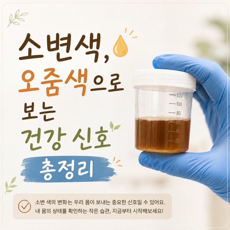 오줌색 갈색 주황색 소변 색으로 보는 건강 신호 총정리