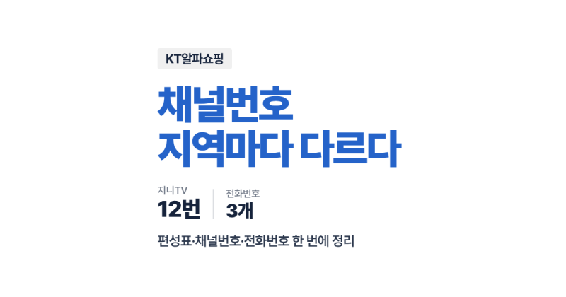 KT알파쇼핑 편성표 전화번호와 채널번호 확인 방법