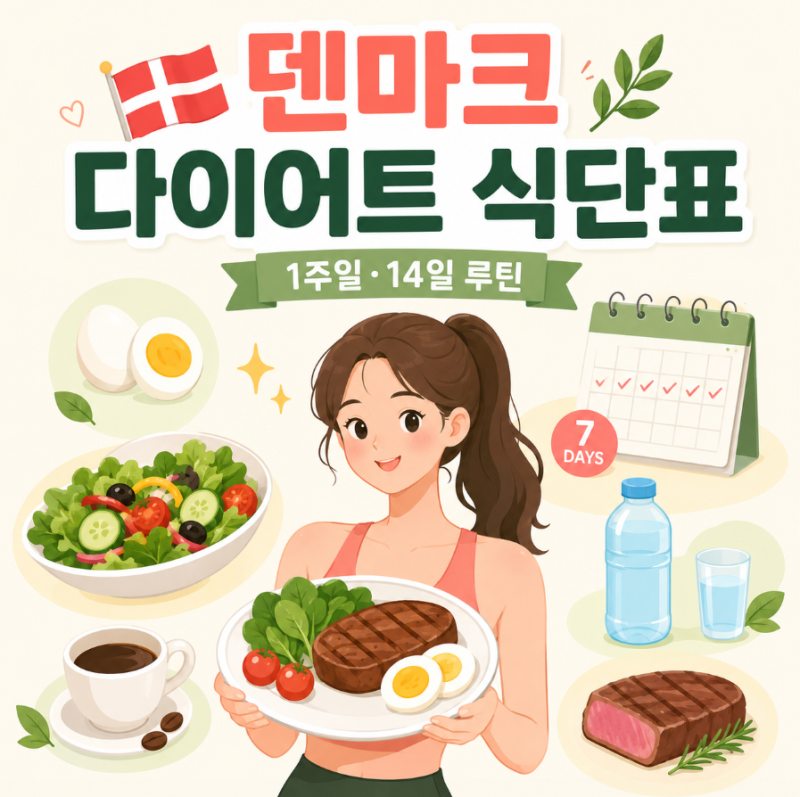 효과적인 덴마크 다이어트 식단표! 1주일, 14일 루틴 쉽게 정리