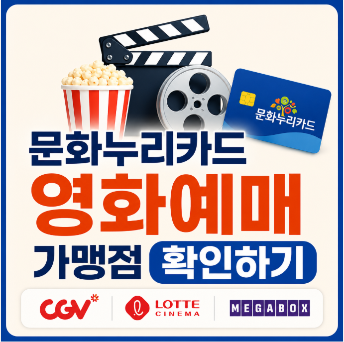 문화누리카드 영화예매 가맹점 확인하기 예매방법(+롯데시네마, CGV, 메가박스)