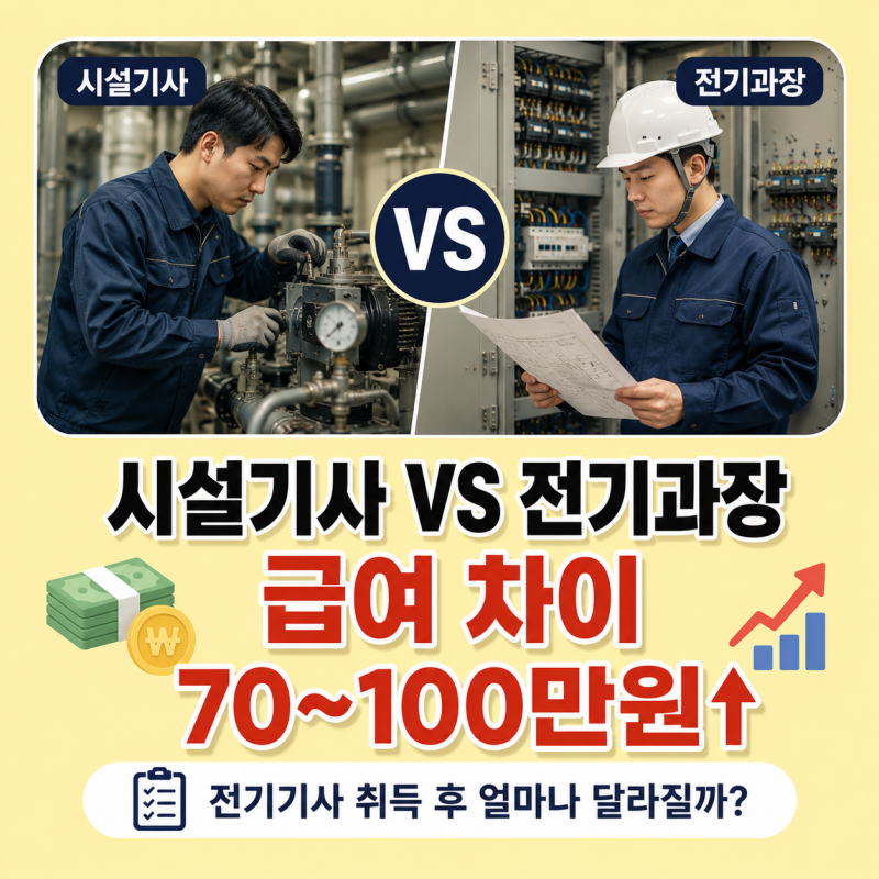 시설기사 VS 전기과장 급여 차이, 전기기사 자격증 하나로 달라집니다
