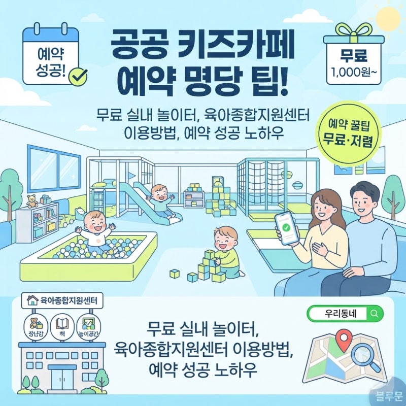️ 공공 키즈카페 예약 명당 팁! 지자체 무료 실내 놀이터 및 육아종합지원센터 이용 방법