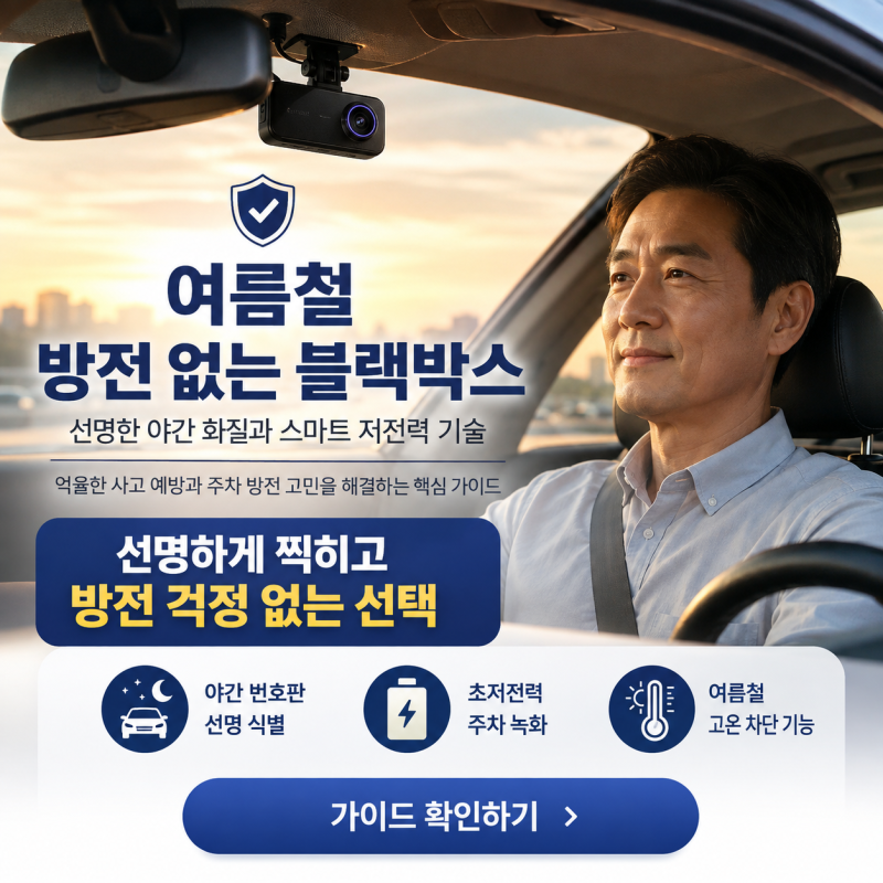 블랙박스 추천 BEST, 야간 번호판 안 보임·여름 방전 막는 선택 기준