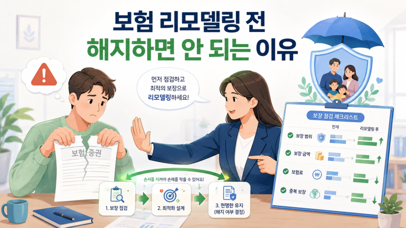 보험 리모델링 전 해지하면 안 되는 이유