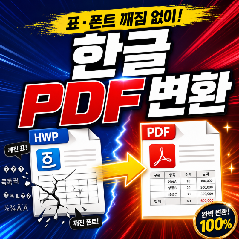 표 깨짐 없이 10초 만에 끝내는 설치 없는 무료 HWP PDF 변환