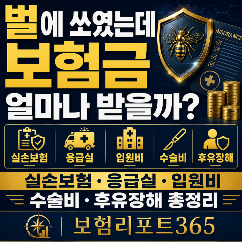 벌에 쏘였는데 보험금 얼마나 받을 수 있을까?