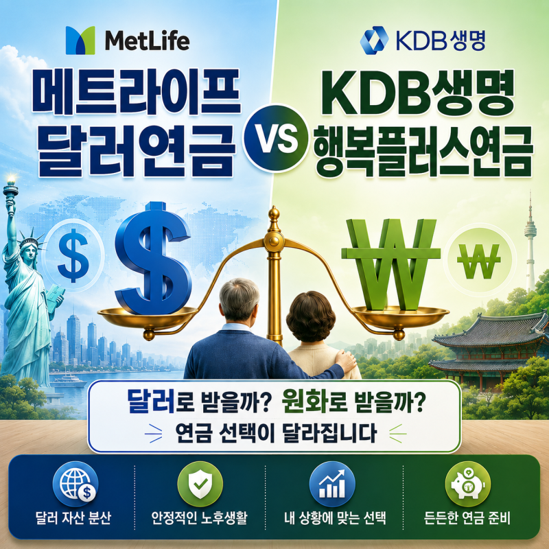 달러로 받을까? 원화로 받을까? 메트라이프 달러연금 vs KDB생명 행복플러스연금 비교