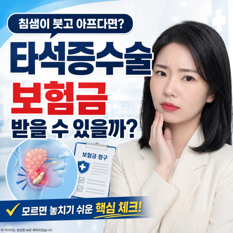 침샘결석 타석증수술 보험 완벽정리 보험금 체크포인트