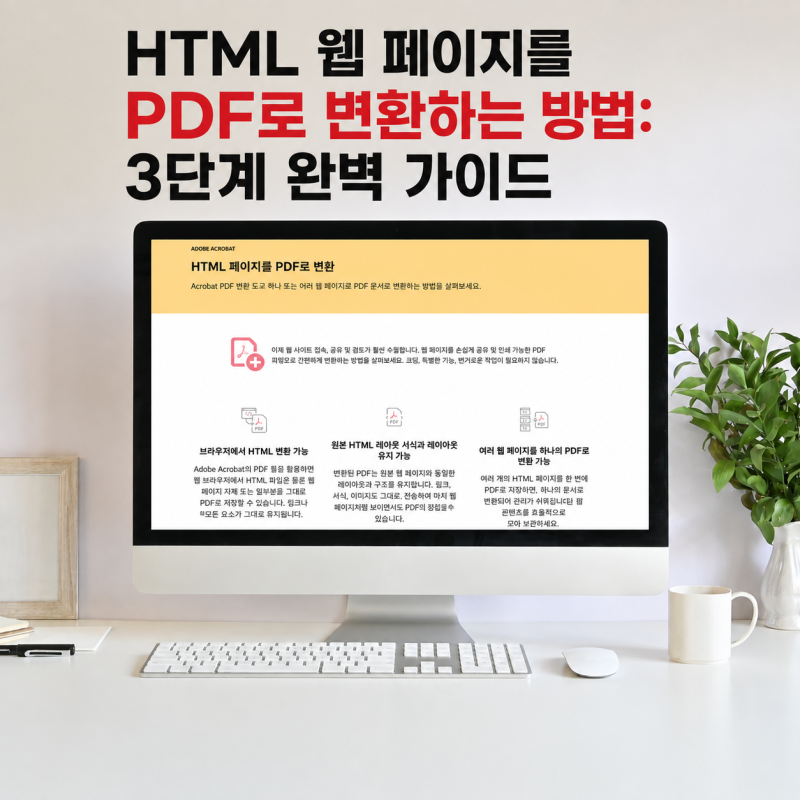 HTML 웹 페이지를 PDF로 변환하는 방법 3단계 완벽 가이드