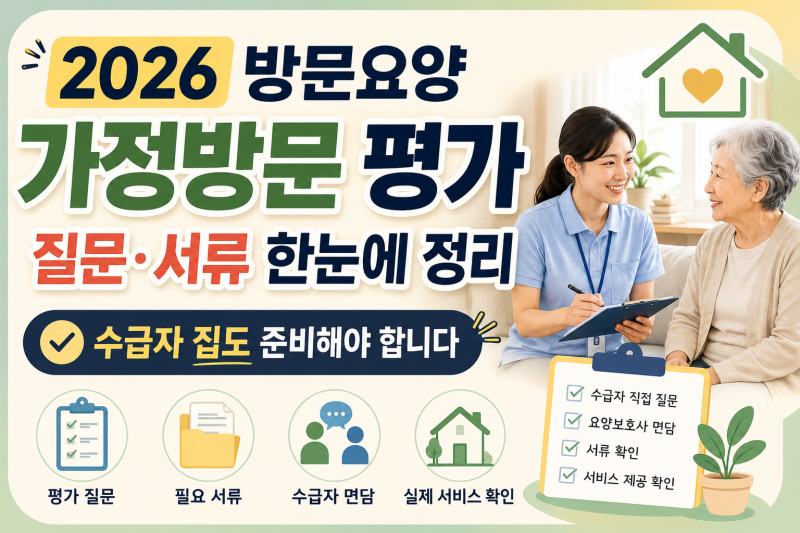 2026년 2027 방문요양 수급자 가정방문 평가｜질문·확인서류·준비방법 총정리