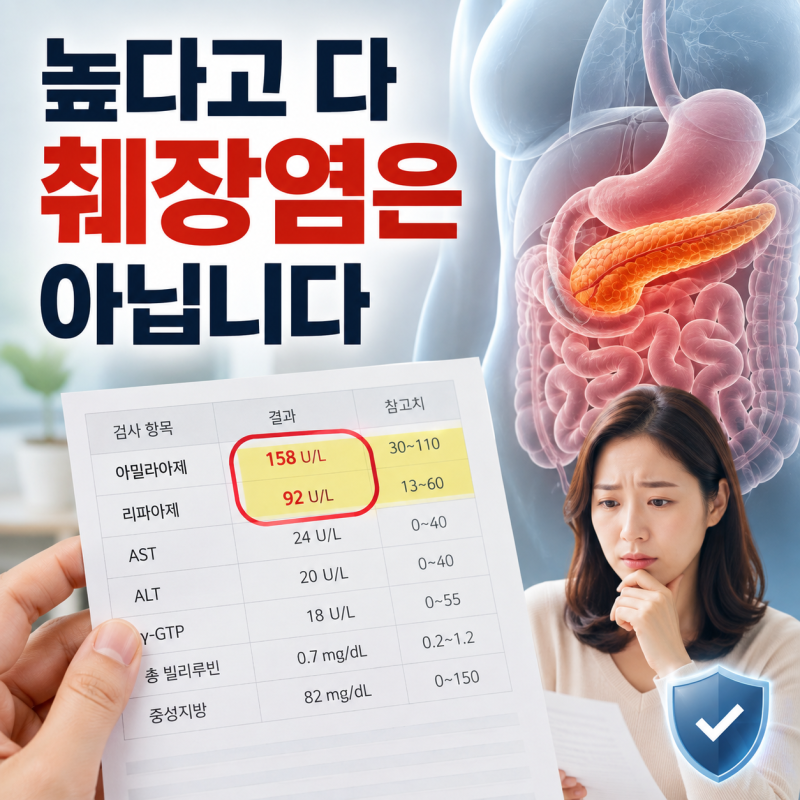 아밀라아제 리파아제 높으면 췌장염? 의사가 먼저 의심하는 질환은 따로 있습니다