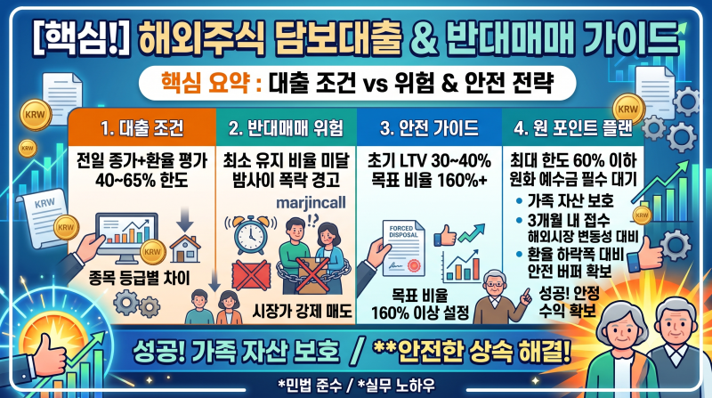 해외 주식 담보대출 조건, 반대매매 위험 피하는 LTV 관리법