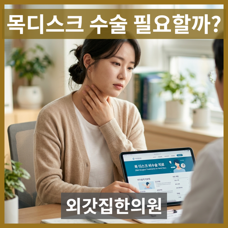 목디스크 수술이 꼭 필요할까? 비수술 치료 잘하는 병원 선택 방법 알아보기.
