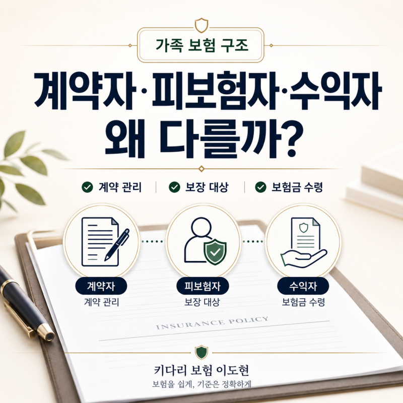 보험계약자·피보험자·보험수익자, 가족 보험에서 왜 구분해야 할까?