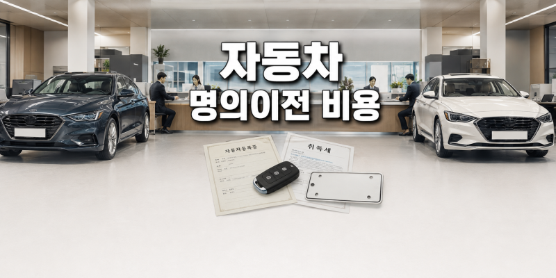 자동차 명의이전 비용 취득세 채권 수수료 정리