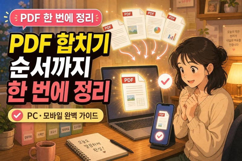 PDF 파일 합치기 방법 총정리｜온라인·PC·모바일에서 순서까지 깔끔하게 정리하는 법