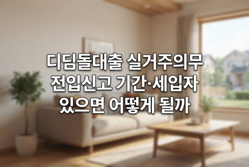 디딤돌대출 실거주의무｜전입신고 기간·세입자 있으면 어떻게 될까