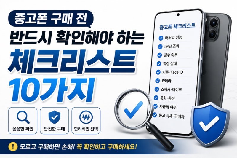 중고폰 구매 전 반드시 확인해야 하는 체크리스트 10가지