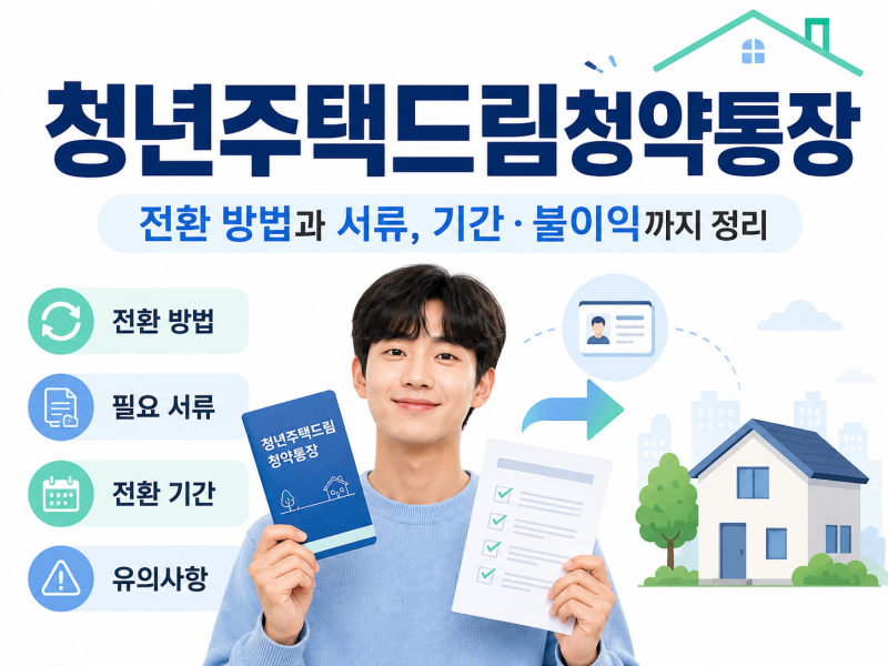 청년주택드림청약통장 전환 방법과 서류, 기간·불이익까지 정리