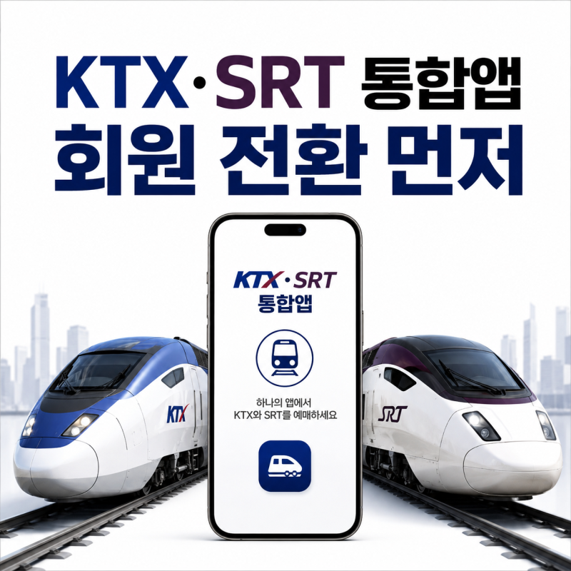 KTX SRT 통합앱 8월 출시, 코레일톡 업데이트와 통합회원 전환 방법