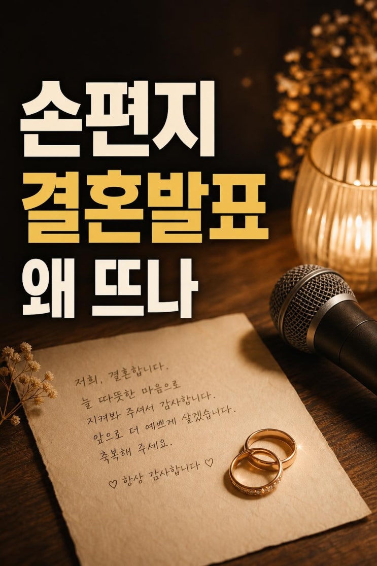 <b>강균성</b> 혼전순결 <b>10월 결혼</b>, 손편지 발표가 더 주목받는 3가지... 