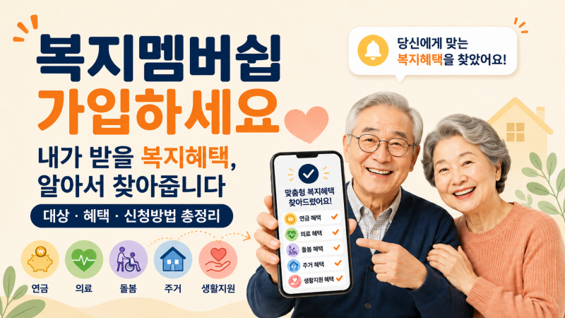 복지멤버십 신청방법 총정리｜내가 받을 수 있는 복지혜택, 알아서 찾아줍니다