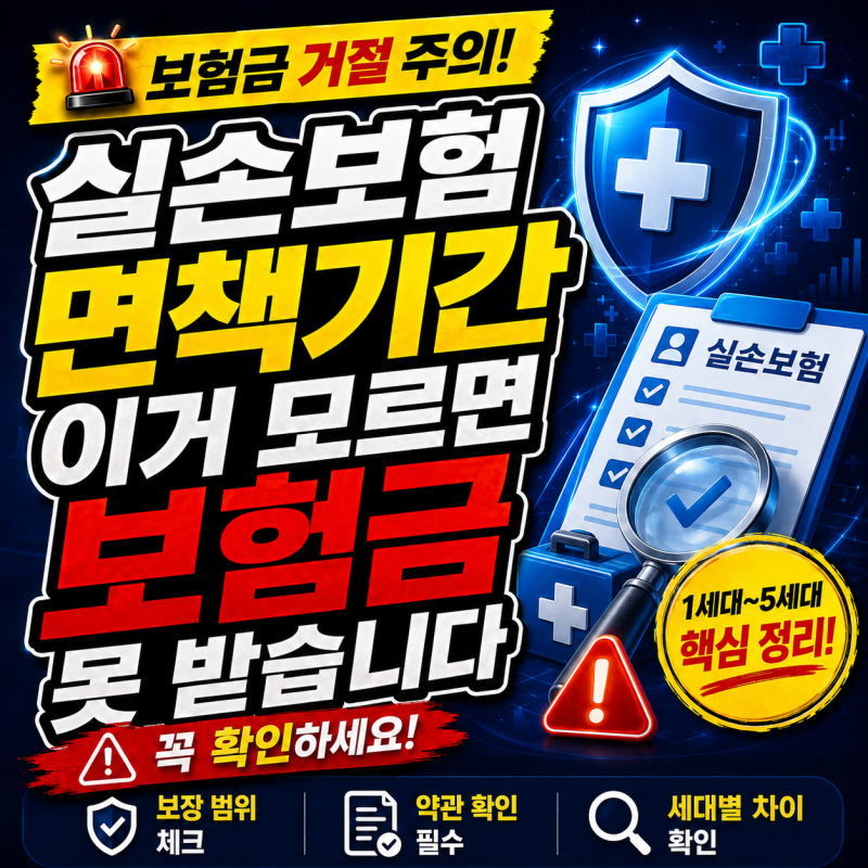 실손보험 세대별 면책기간을 꼭 확인하세요 (1세대 2세대 3세대 4세대 5세대 총정리)