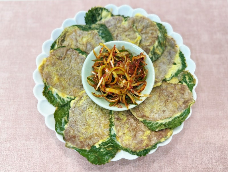 깻잎 육전 만드는 법 소고기 육전 파채 무침 양념 레시피 막걸리 안주 추천