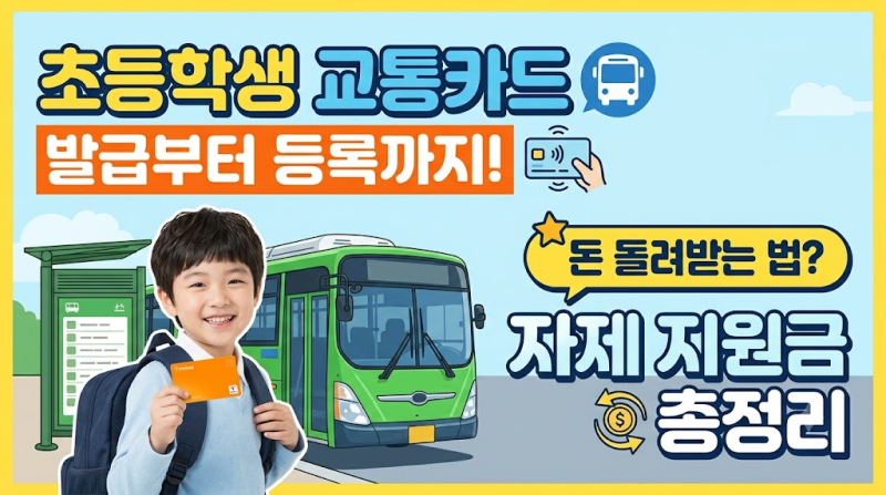 초등학생 교통카드 발급방법 & 할인 등록 총정리 (어린이 버스요금 지원금까지!)