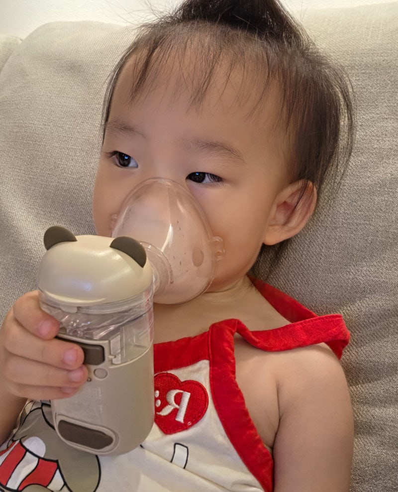 아기 기침,가래 완화 필수템,구딩 메쉬넵 베어 네블라이저 사용후기