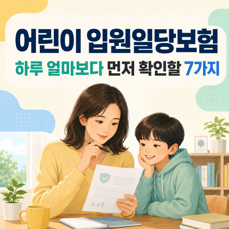 어린이 입원일당보험, 하루 얼마보다 먼저 확인할 7가지