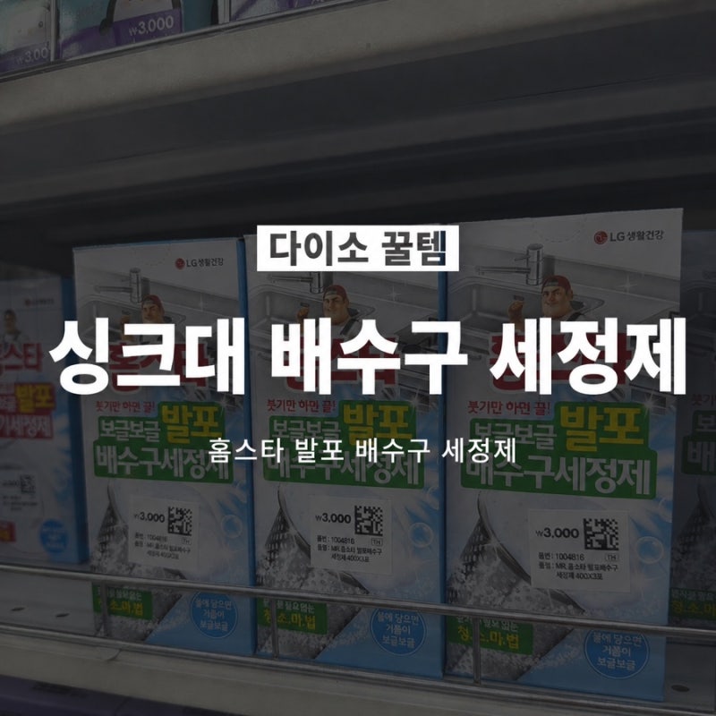 싱크대 배수구 냄새 잡는 다이소 꿀템 추천. 다이소 발포세정제