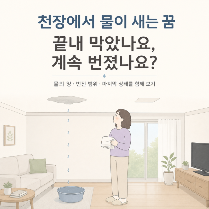 천장에서 물이 새는 꿈, 끝내 막았나요 계속 번졌나요? 34가지 풀이