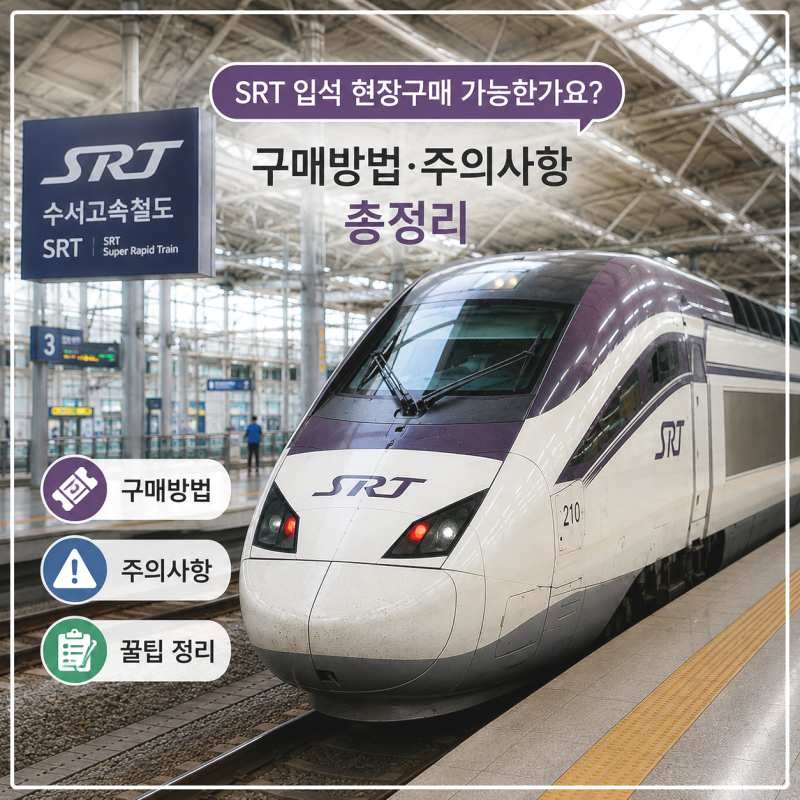 SRT 입석 현장구매 가능한가요? 구매방법 주의사항 총정리