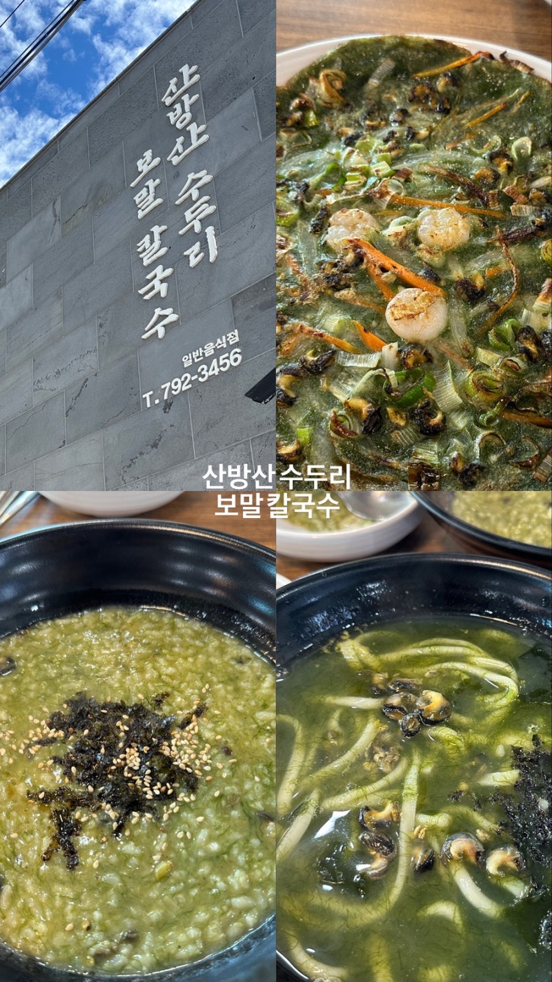 서귀포보말칼국수 보말전 보말죽 산방산수두리보말칼국수