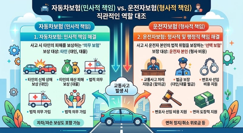 [운전자 보험 추천] 자동차보험 차이점부터 민식이 법·변호사 선임비 핵심 정리