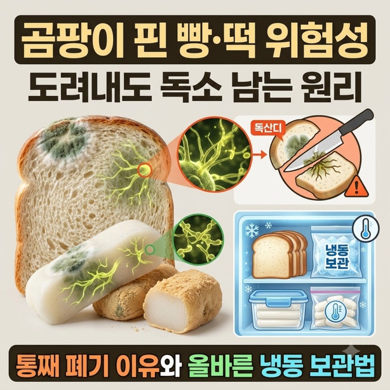 가래떡 곰팡이 잘라내고 구워 먹으면 안전할까? 가열 후 독소 잔류와 냉동 보관 꿀팁