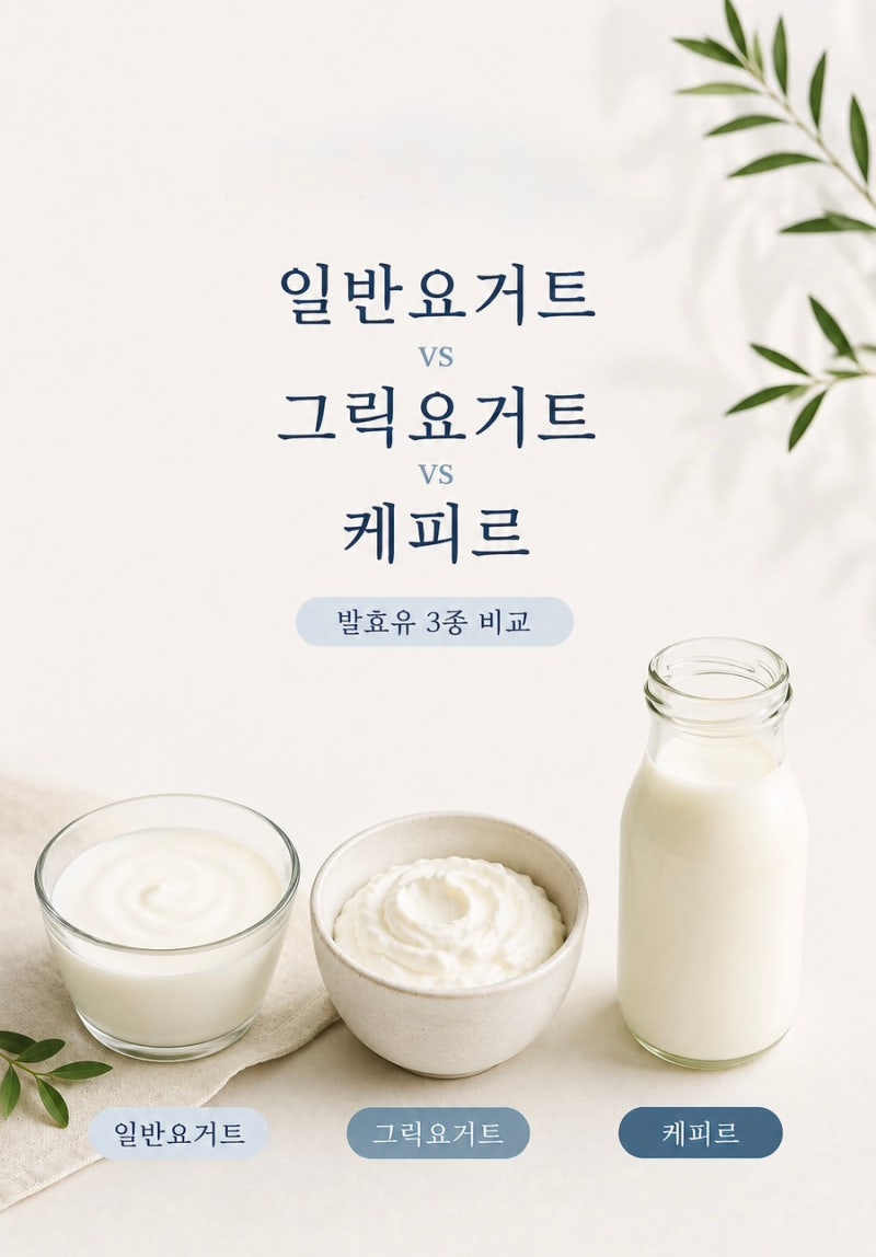 일반요거트 vs 그릭요거트 vs 케피르｜차이점부터 건강한 선택까지