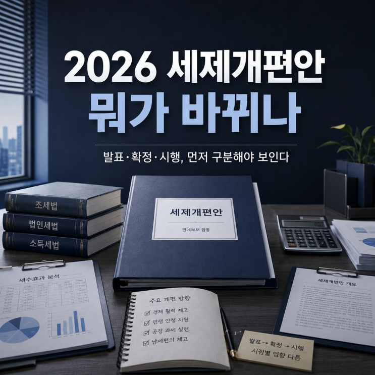 “정부가 세금판 싹 갈아엎는다” <b>2026세제개편안</b> 뭐가 바뀌나