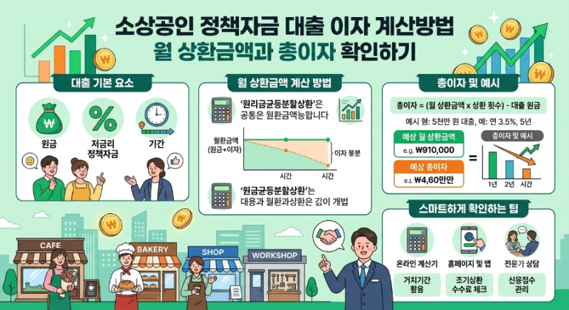 [최신] 소상공인 정책자금 대출 이자 계산방법 및 월 상환금액 총정리 완벽 가이드