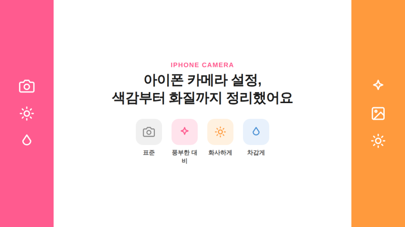 아이폰 카메라 설정, 색감부터 화질까지 정리했어요