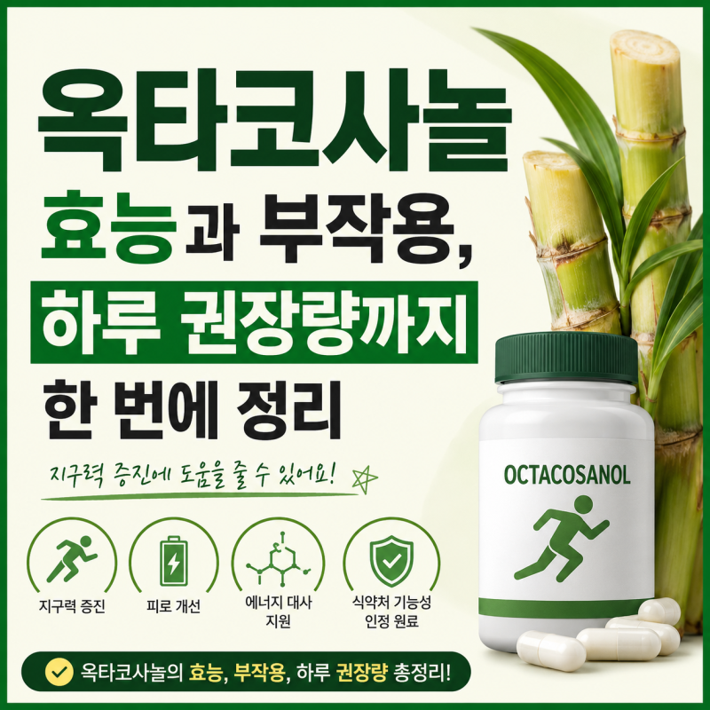 옥타코사놀 효능과 부작용, 하루 권장량까지 한 번에 정리