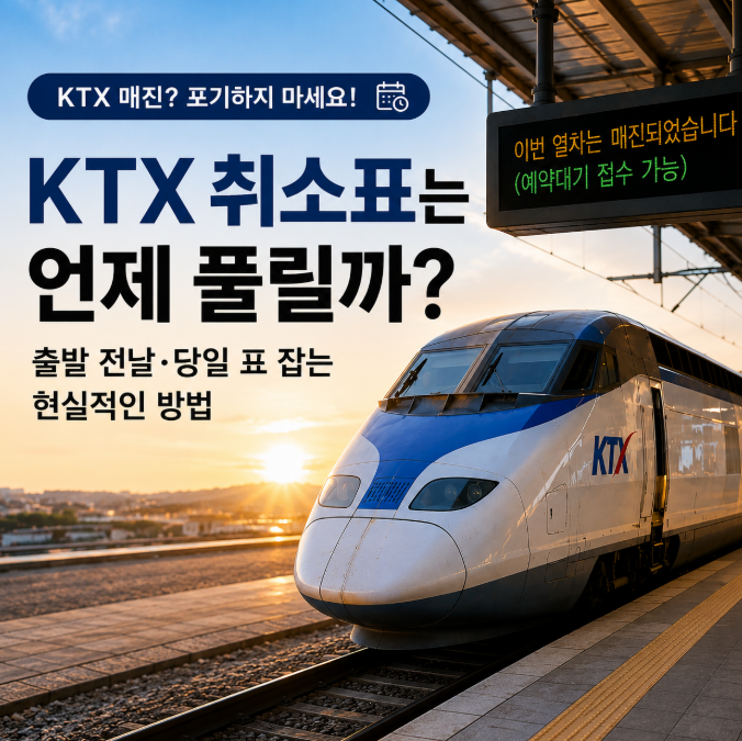 KTX 매진인데 취소표는 언제 풀릴까? 출발 전날·당일 표 잡는 현실적인 방법