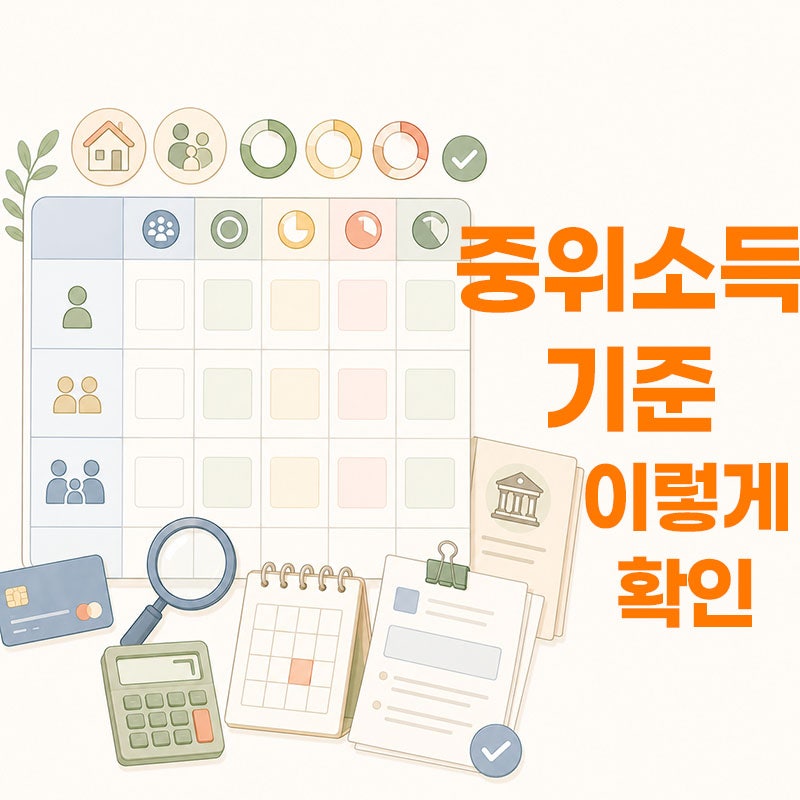 2026 기준 중위소득 확인 방법, 가구원 수와 퍼센트 표 보는 법