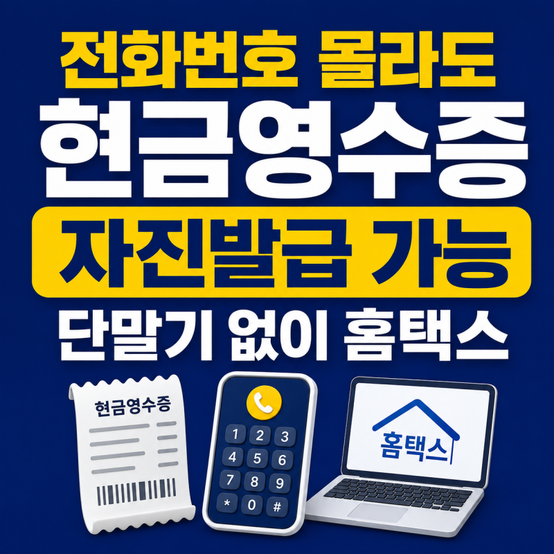 현금영수증 전화번호 모를 때? 카드단말기 없이 홈택스 자진발급하는 방법